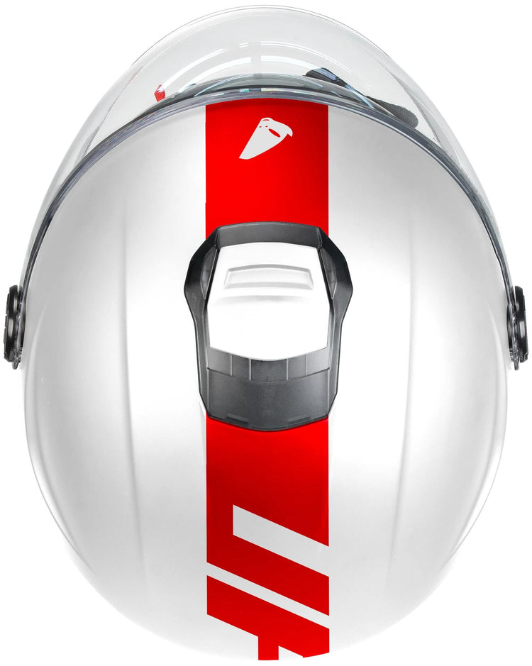 Casco ufo plast jet nixie casco ufo nixie jet blanco rojo gr. yo