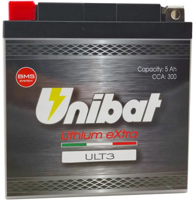 Batteria Unibat lifepo4 ult3. batteria ult3 4pin litio extra