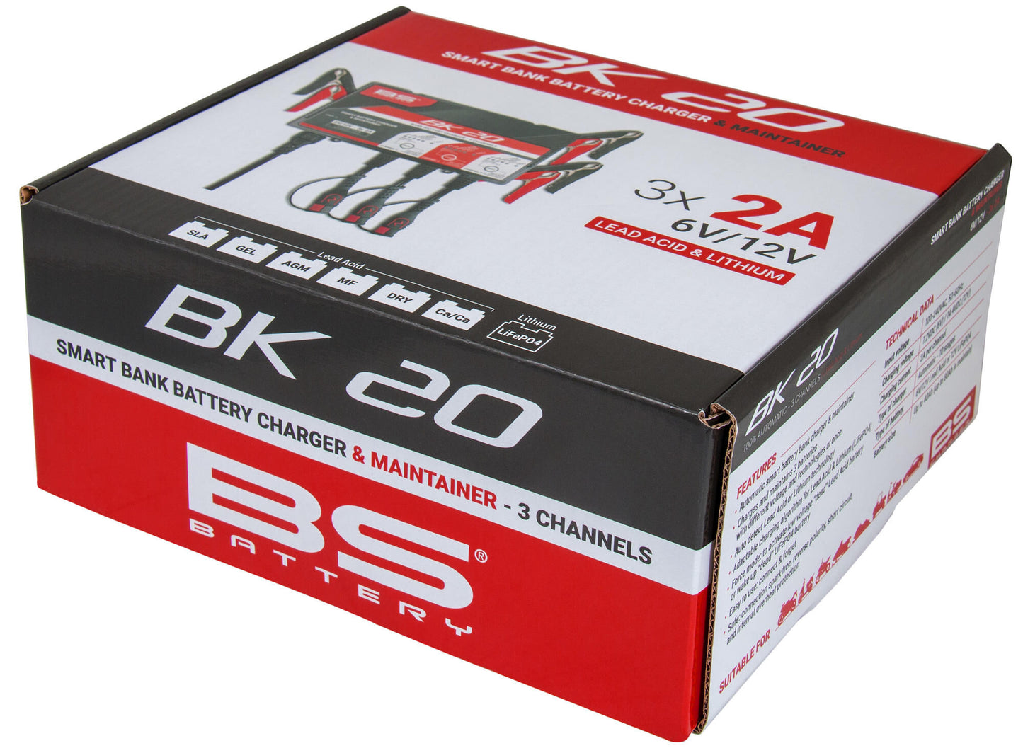 Batteria BS Caricabatterie multipli. BK20 BS-Charger 3x2.0a