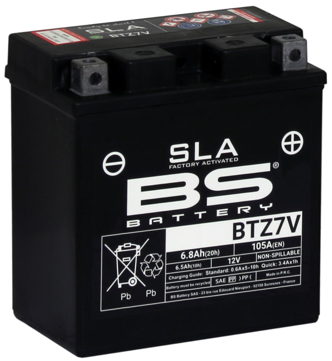 Bs-battery batterij btz7v . battery btz7v bs sla