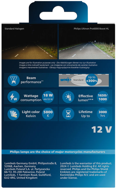 Booster faro LED Philips Ultinon Pro6000. h4 untinon pro 6000 ripetitore led