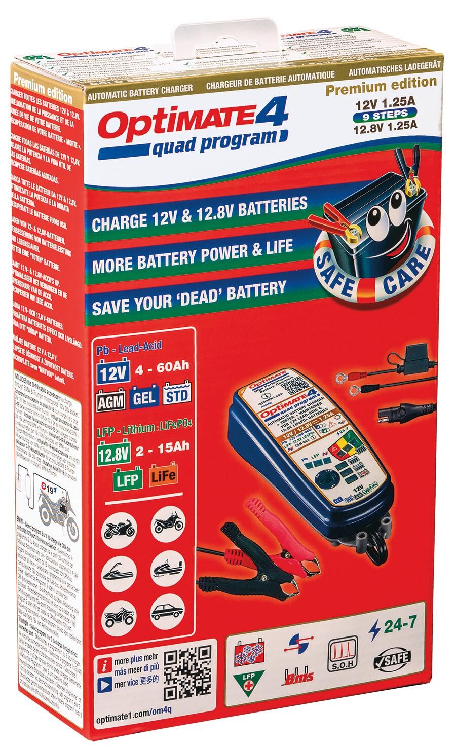 TecMate Battery Charger Optate 4 Quad Programa. Charger Optomate 4 Quad Progr.12 Volt