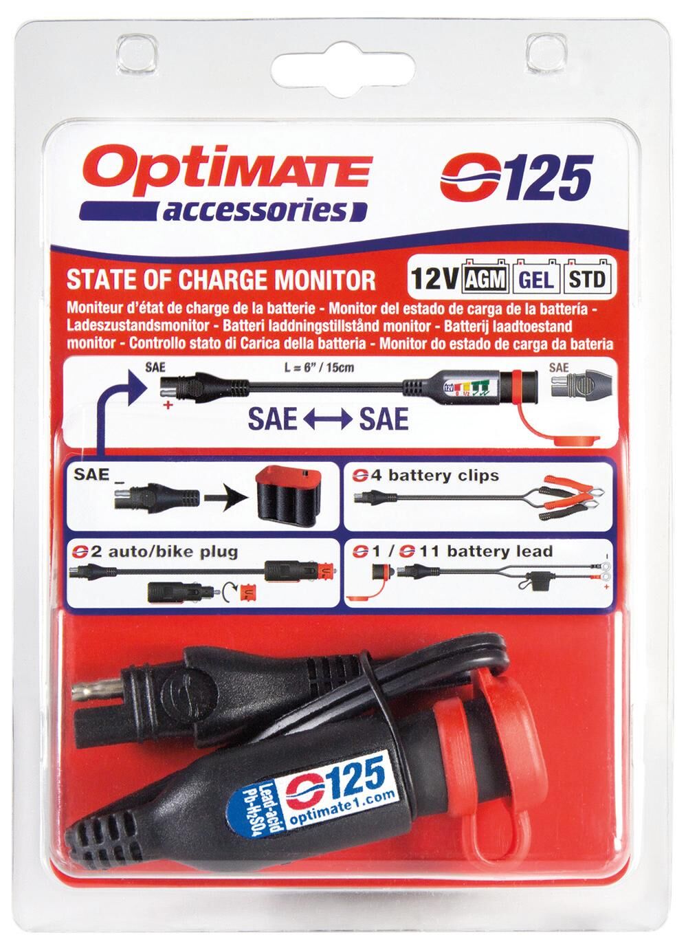 Tecmate batteriemonitor monitor optimate m. sae standard