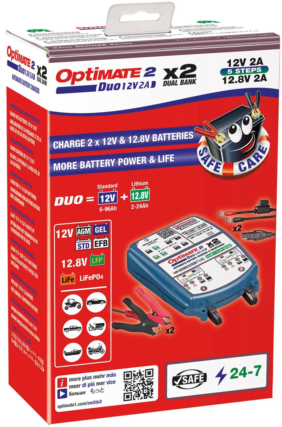 Tecmate batterieladegerät optimate 2 duo optimate 2 charger duo 2er bank