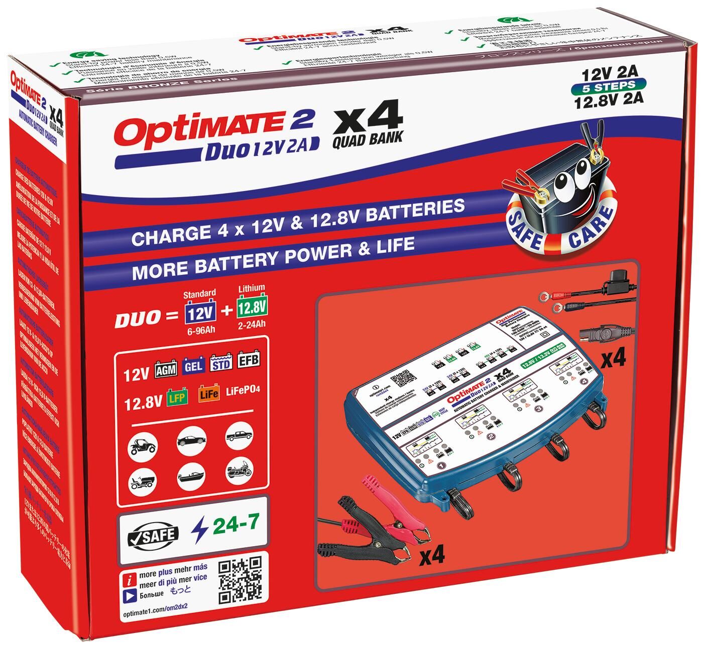 Caricatore della batteria Tecmate Optato 2 duo optare 2 caricatore duo 4er banca