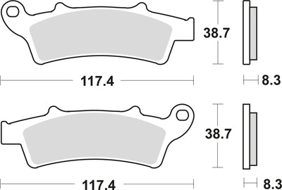 TRW Brake Tads MCB 726 SRM Metal sinterizado