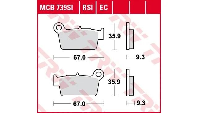 Trw remblokken mcb 739 brake pads organ. mcb 739 ec