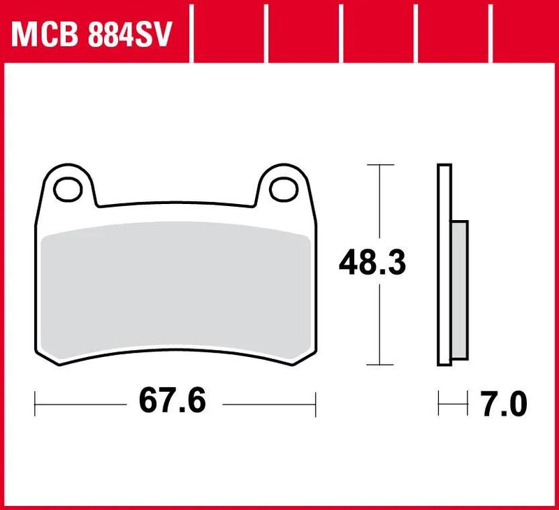 Trw Brake Pad MCB 884 SV Sinterato Metal