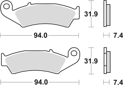 Trw Brake Pad MCB 574 RSI Sint.Metal Offr.Rac.