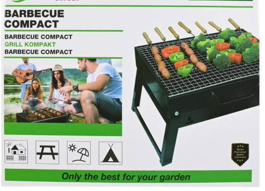 Barbacoa compacta con mango