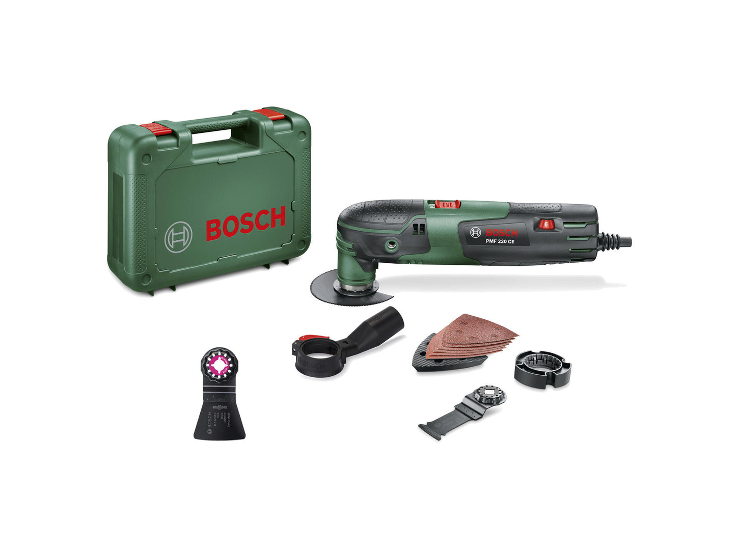 Bosch groen pmf 220 ce multitool 220w | inclusief accessoires - 0603102006