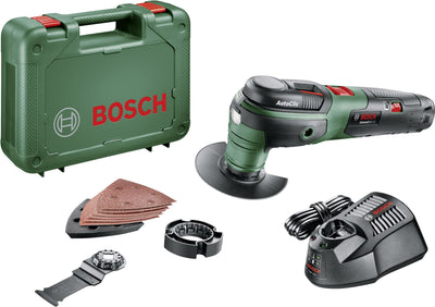 Set multiutensile Bosch universalmulti 12 12v batteria agli ioni di litio verde in valigetta con 1 batteria da 2,5 Ah - 0603103001