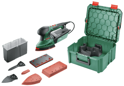 Bosch groen psm 200 aes | multischuurmachine + systembox | 200w | incl. accessoires - 06033b6002