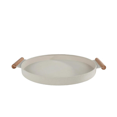 Bandeja ray beige metal 42x36x3cm