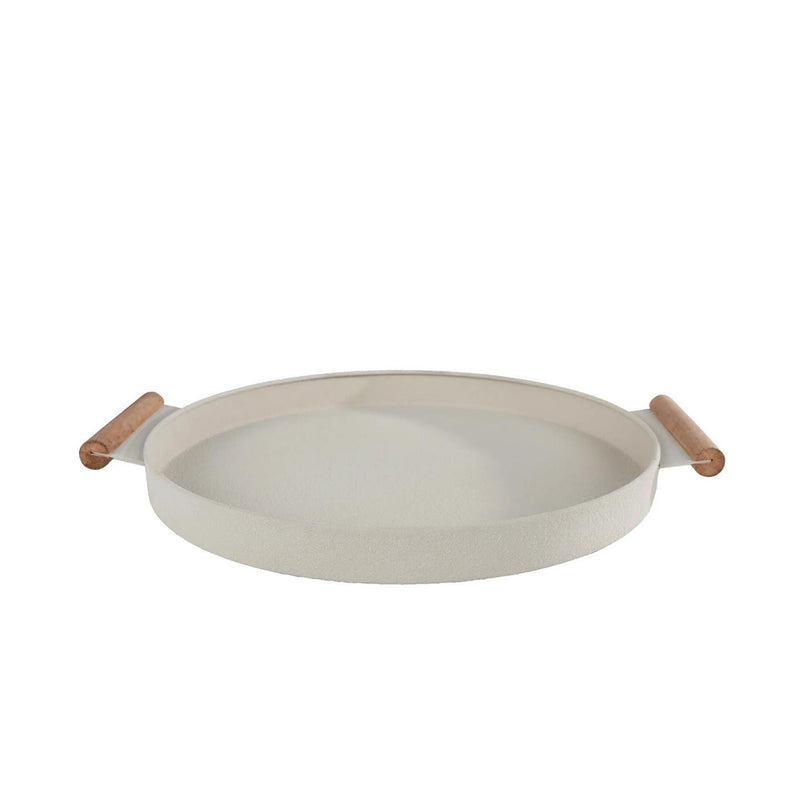 Vassoio raggio beige metallo 42x36x3cm