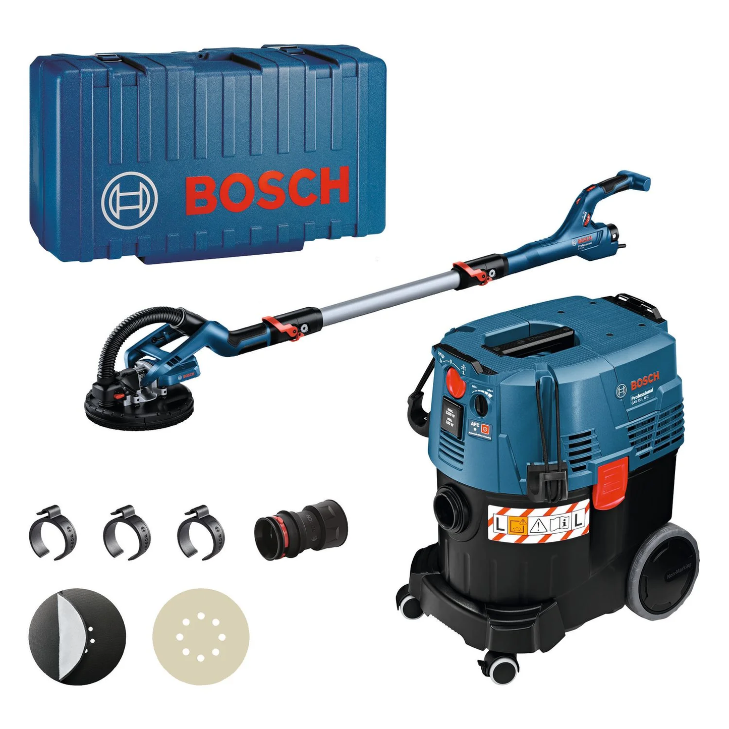 Bosch gtr azul 55-225 | lijadora de cuello largo | 550w | Aspirador afc 215 mm + gas 35 l - 0615a5004p