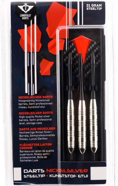 Engelhart Longfield Darts Nickelsilver Dartpijlen 21 grammi con copertura