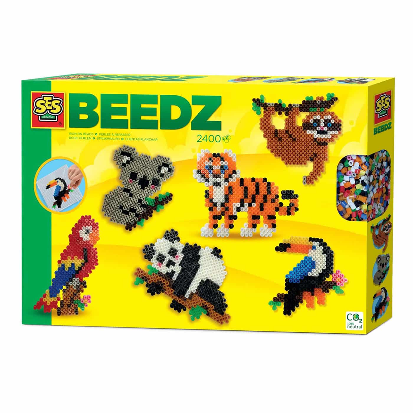 SES Creative Beedz String Beads - Animales de la jungla