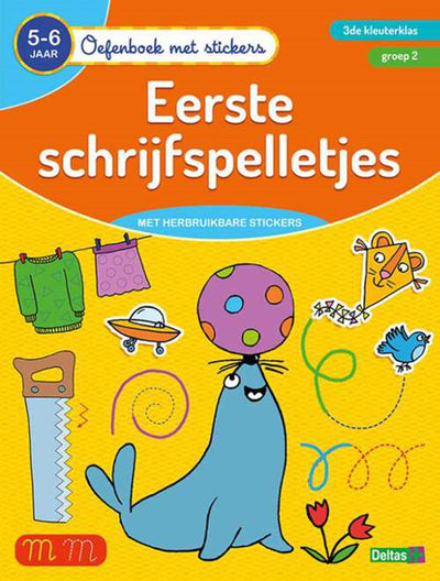 Libro de ejercicios de Deltas con pegatinas Primeros juegos de escritura (5-6 años)
