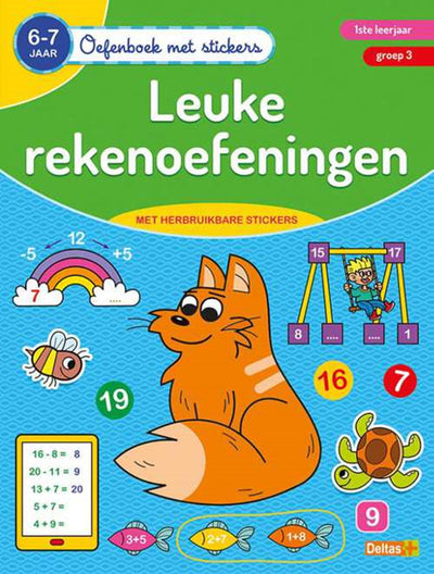 Libro de ejercicios de Deltas con calcomanías ejercicios de cálculo agradables (6-7 años)