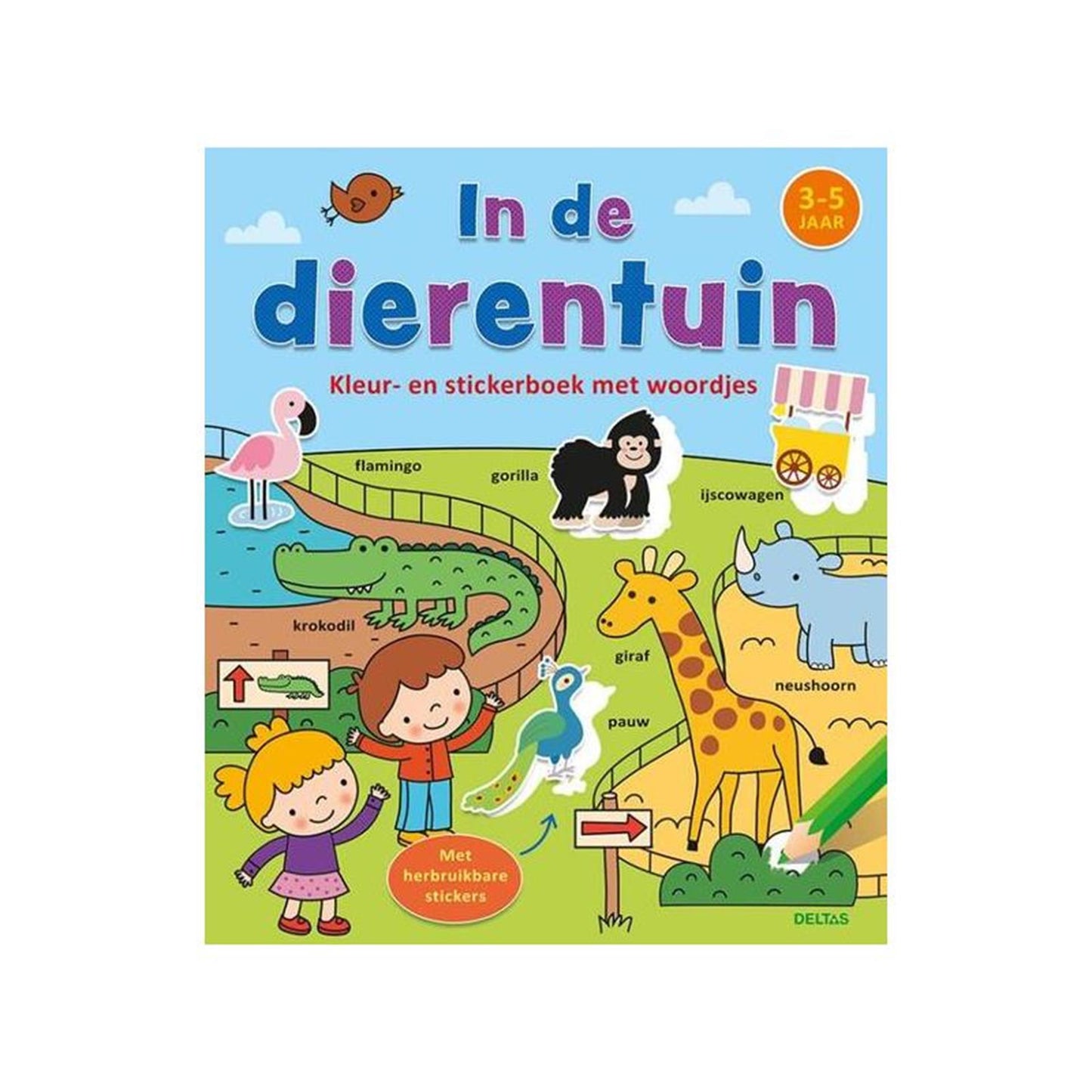 Deltas kleur-en stickerboek - in de dierentuin