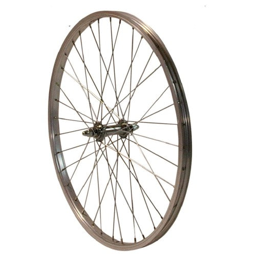 Ruota anteriore hzb da 24 pollici etro 507 alu ad asse fisso argento
