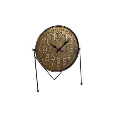 Cosydecor klok leo zwart goud metaal 39x18x45cm