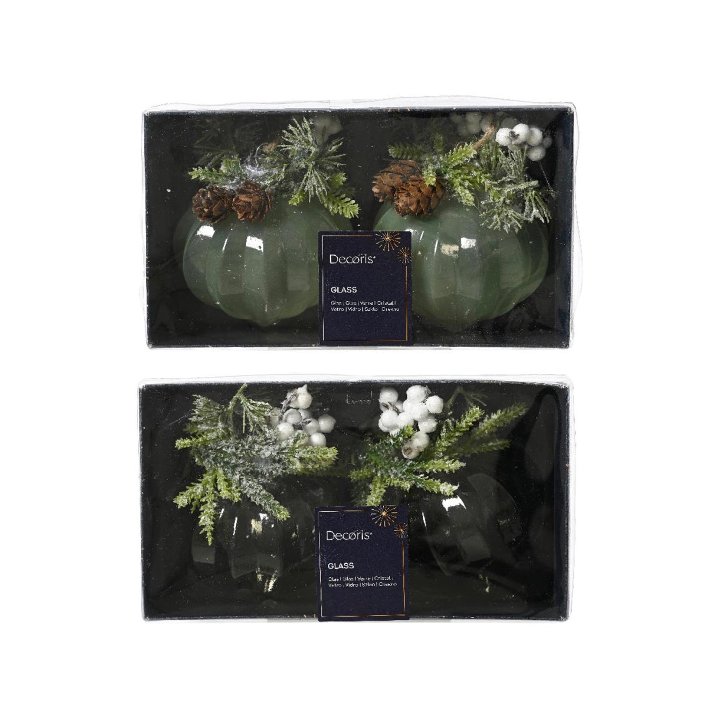 Decoris ornamento pendente natalizio set da 2 pezzi ø8cm