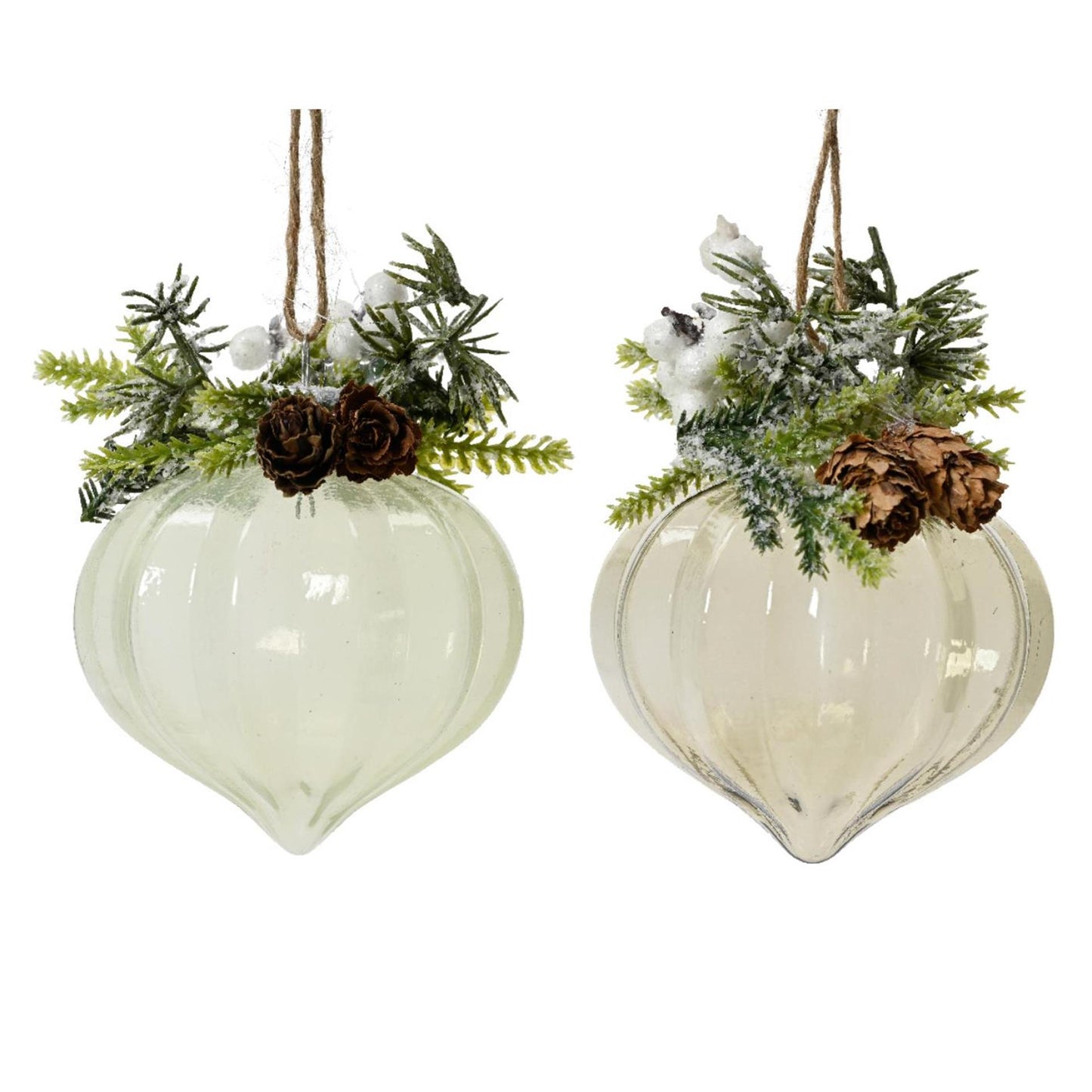 Decoris ornamento pendente natalizio set da 2 pezzi ø8cm