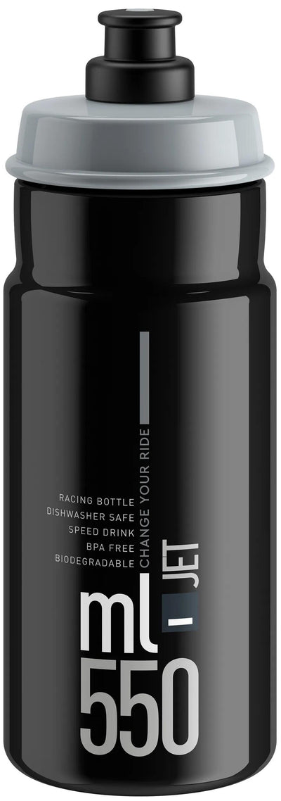 Elite bidon jet plus bottle jet plus 550ml black grey