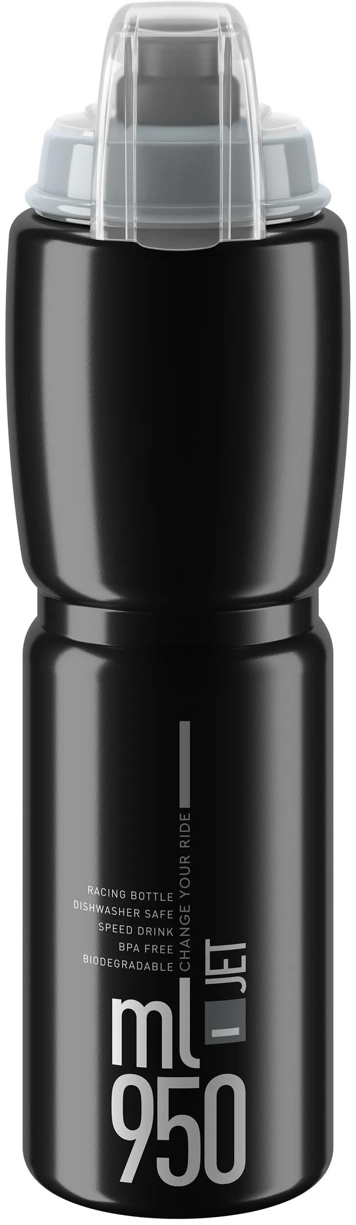 Bottiglia d'acqua Elite jet plus bottiglia jet plus 950ml nero grigio con tappo