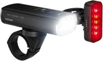Osram set luci led bici multibeam x 1000 fari ricaricabili ledsbike multibeam x 1000