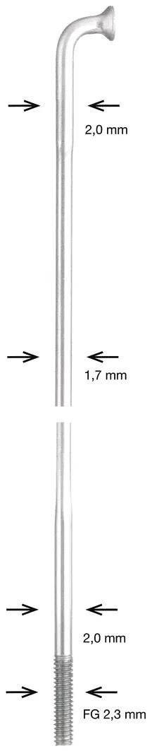 Alpina spaak spoke sst db 2x1,7x2mm 272mm sil.