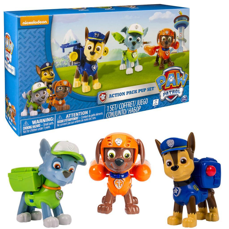 Paw Patrol Action Pack 3 cuccioli Rockyen Zuma e Chase