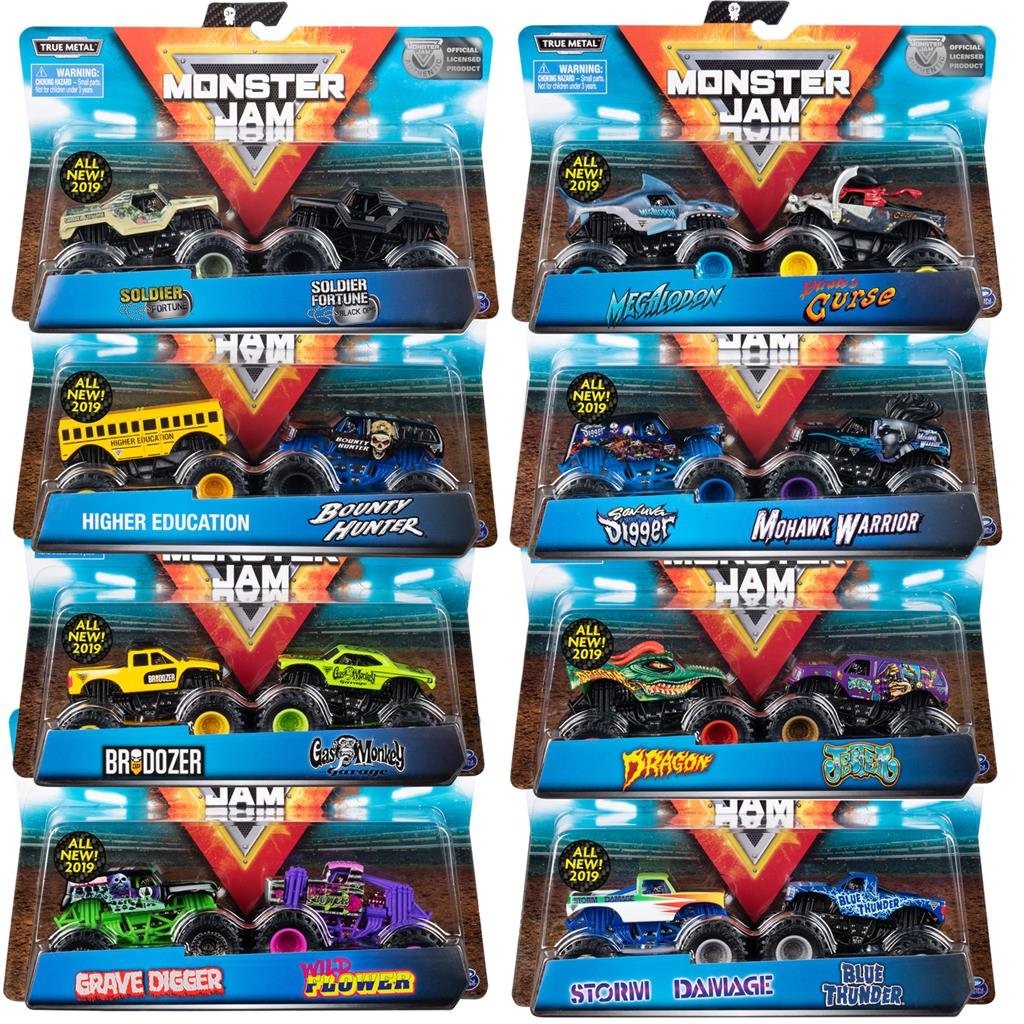Monster high monster jam camion diecast 1:64 2 pezzi assortiti