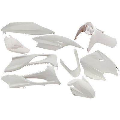 Bordo luogo a 9 pezzi per jog r mbk machg metallico bianco