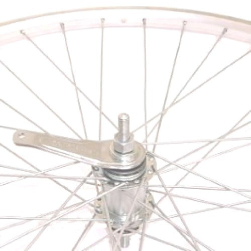 Achterwiel 28 sp. alu spaak 13 zilver basic vent remnaaf