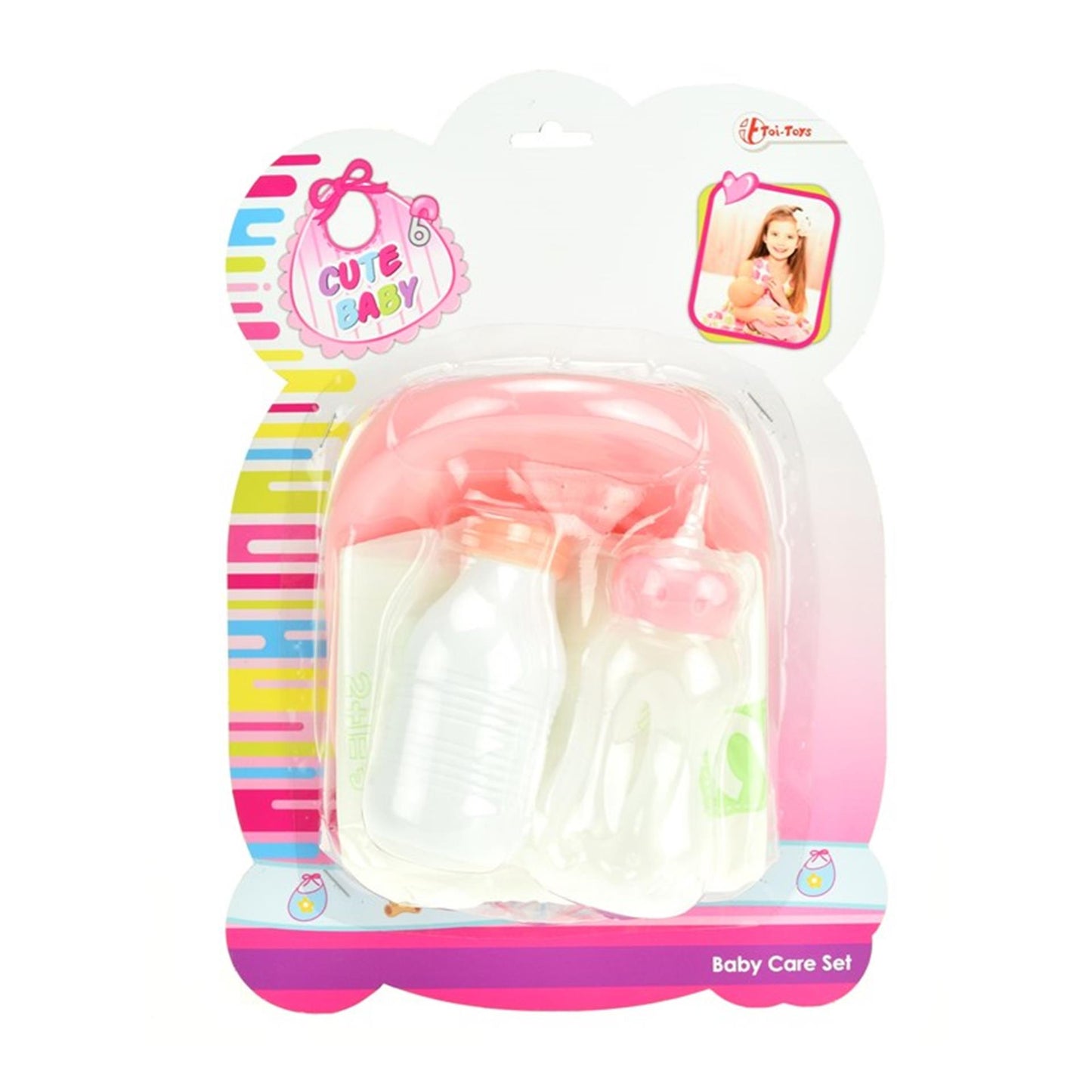 Barattolo toi-toys, bevendo bottiglia e pannolino per ragazze bambole