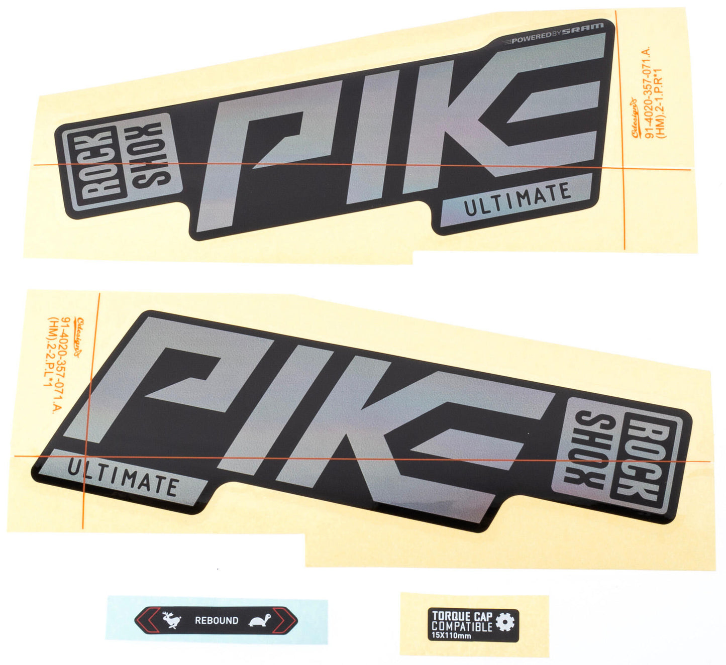 Rockshox decor set signatur series decal set rs pike ult. rainbow
