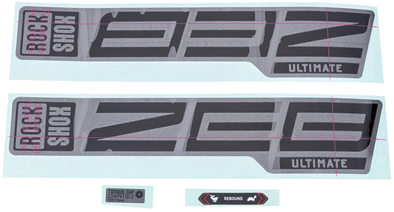 Rockshox decor set signatur series decal set rs zeb ult. black