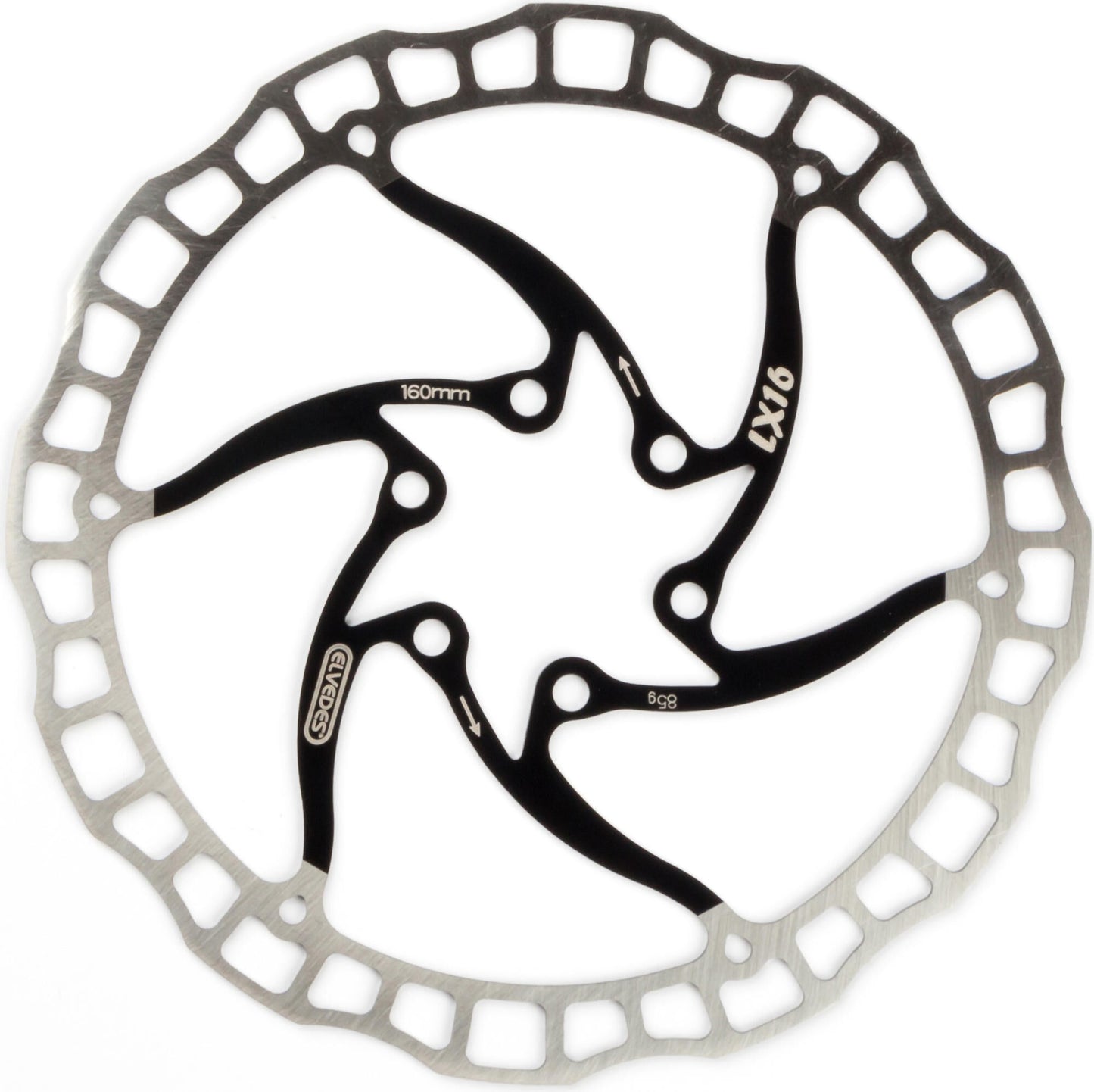 Elvedes remschijf LX16 One Piece 160mm zwart