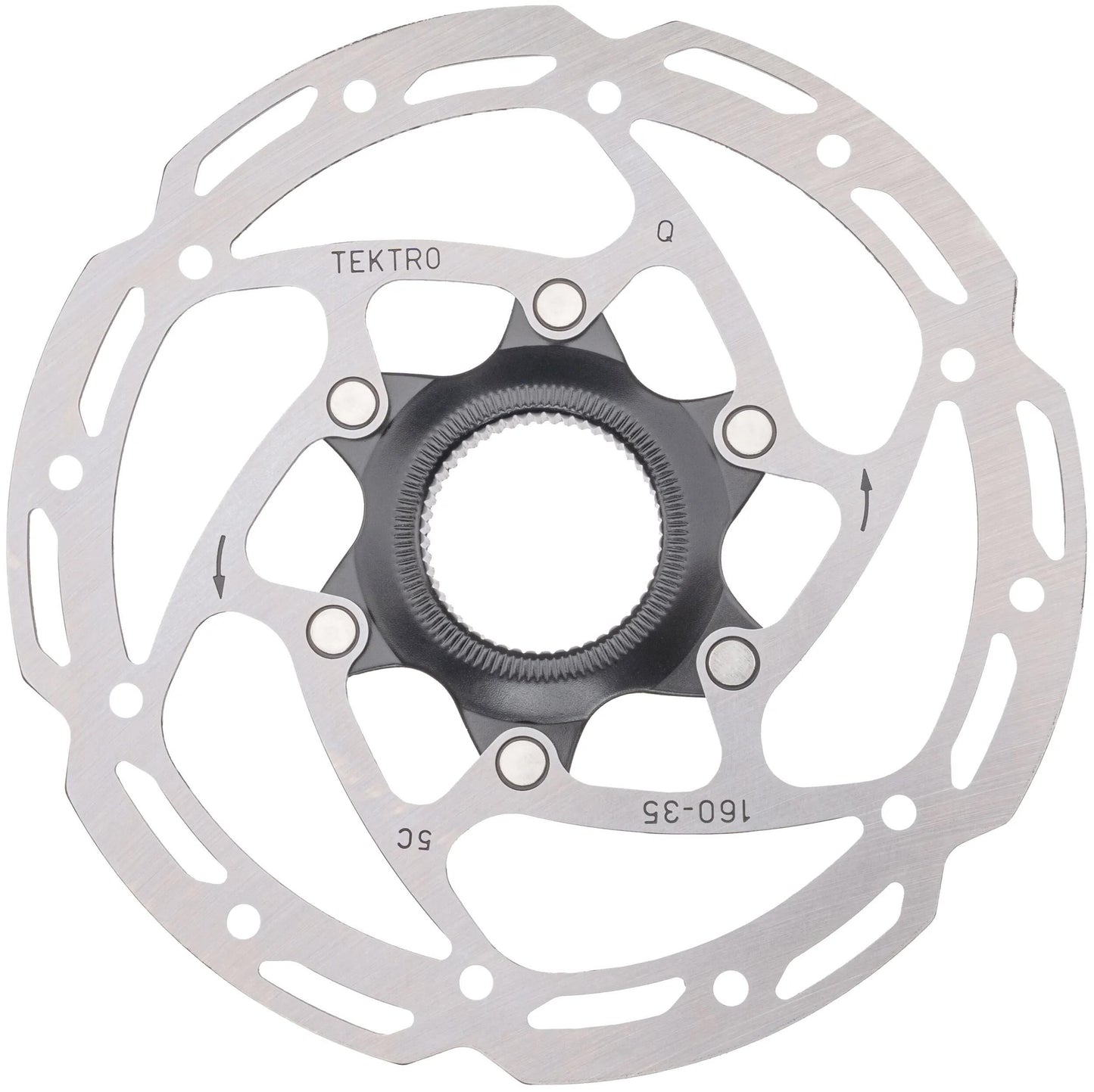 Tektro schijfrem rotor tr160-35 ø160mm, centerlock, zilver