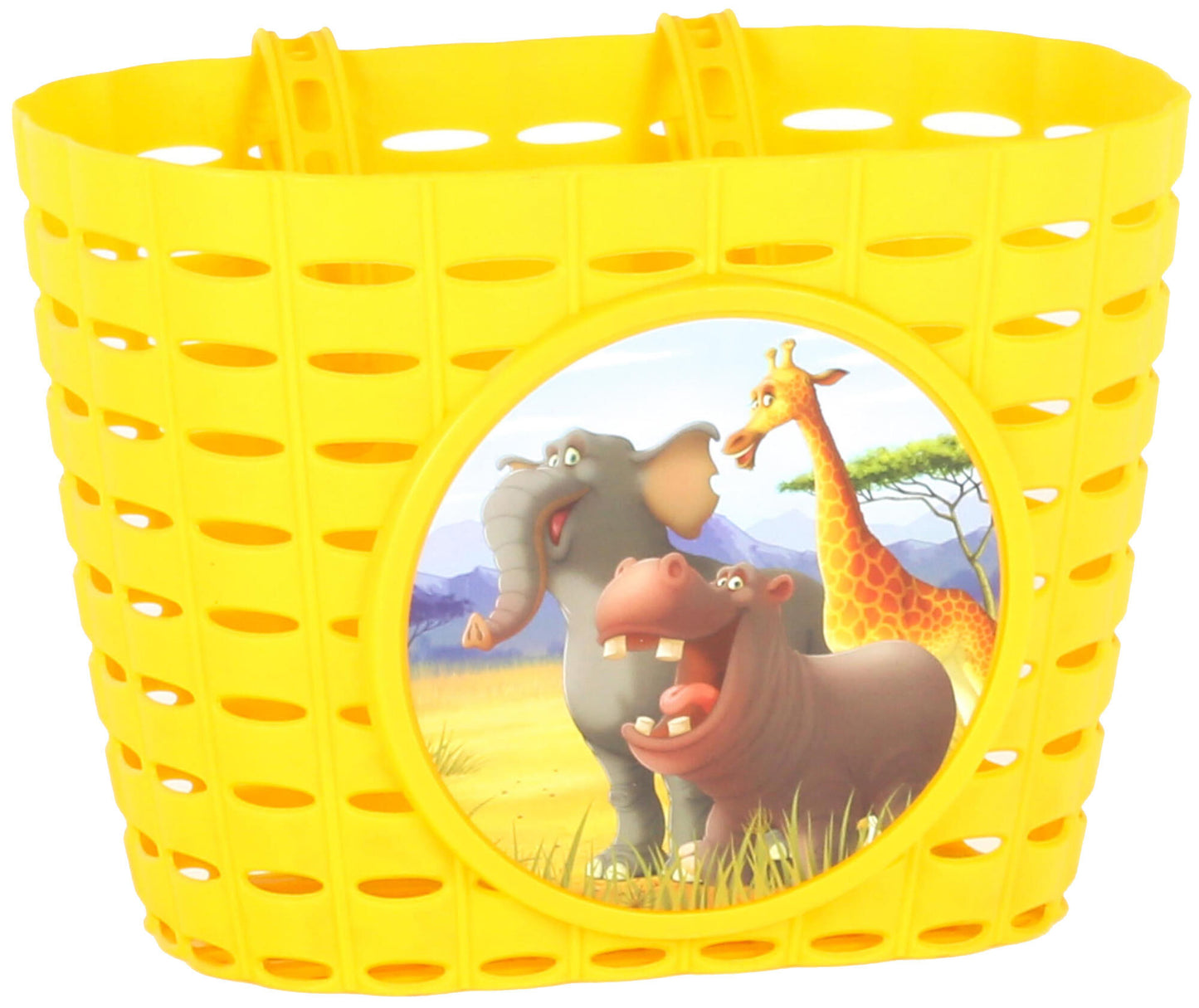 Cesta de bicicleta para niños Widek cesta infantil animales reino amarillo