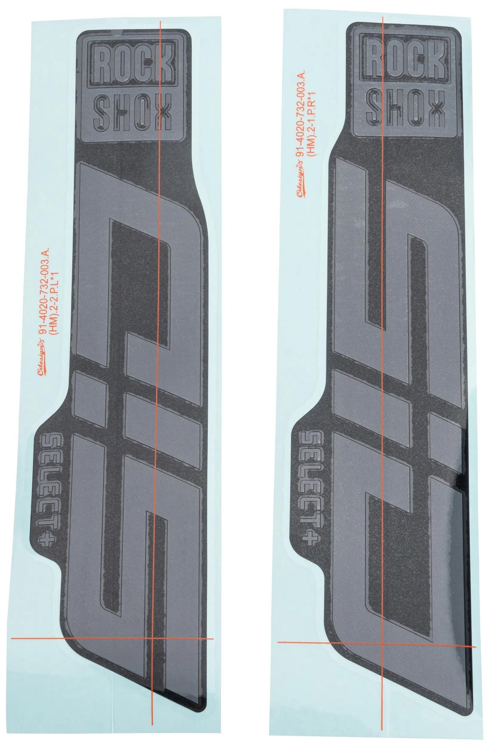 Rockshox Decal Set RS Grey Glossy Grey 29 Gloss Grey F. Blk 24