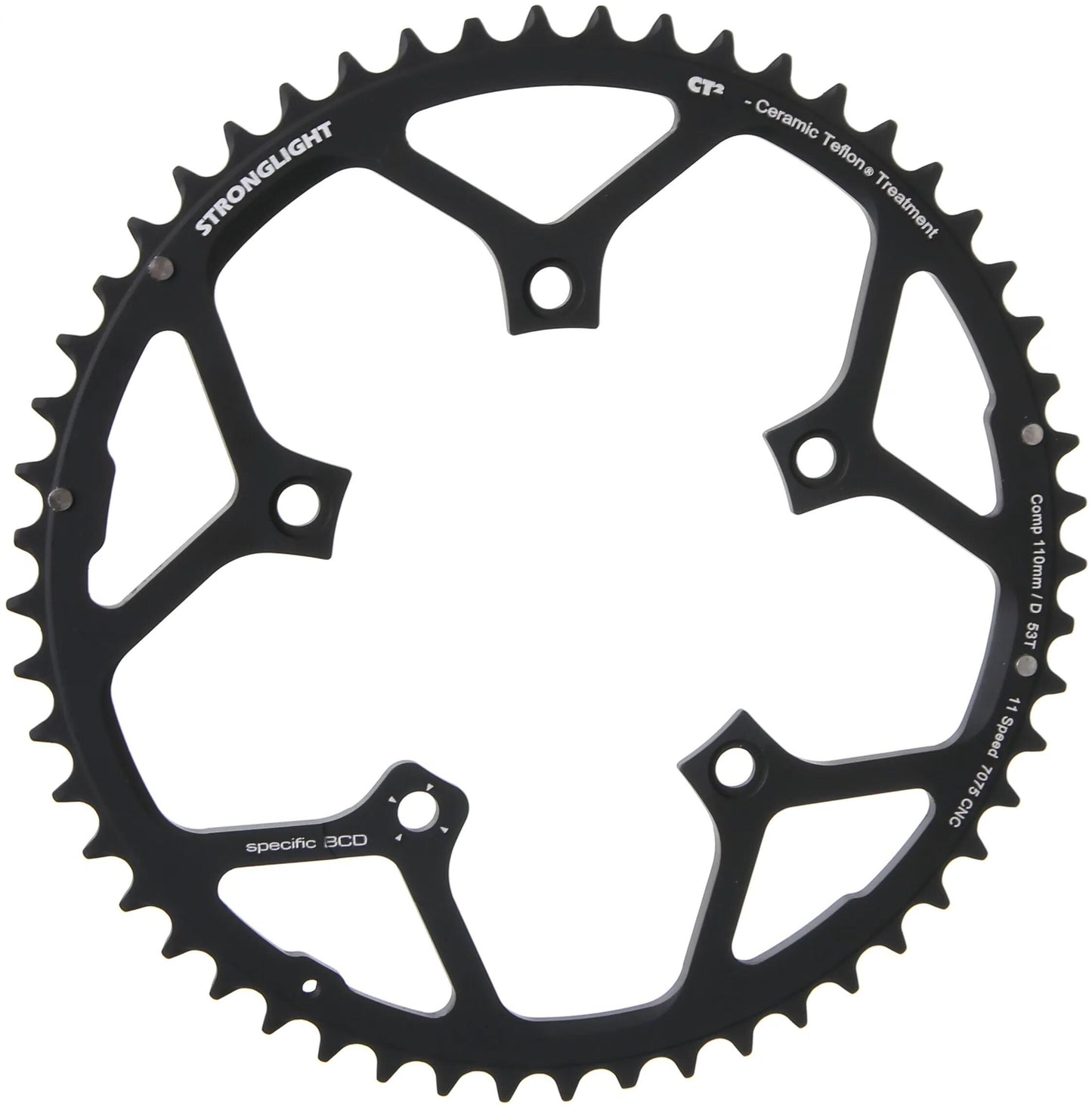 Stronglight kettingblad ct2 chain ring strongl.ct2 53t out.cer.teflon coat.