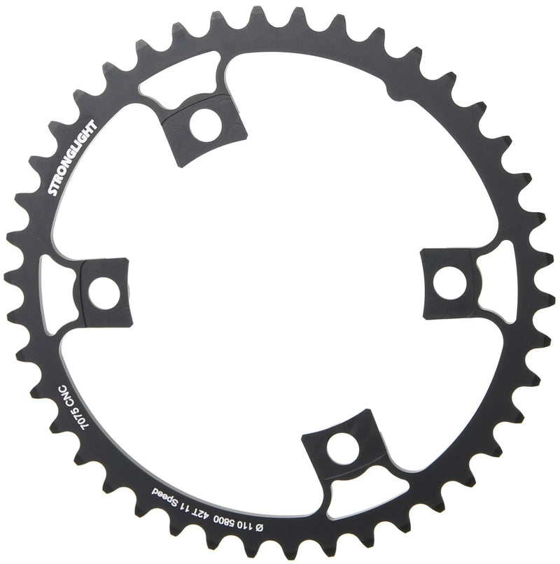 Anello a catena forte. 42t interiore alu nero