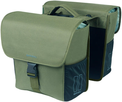 Borsa per biciclette a doppia bicicletta Basil Go Mik 32 litri 14 x 27 x 31 cm Verde scuro