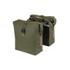 Basil SoHo Bolsa de bicicleta doble Nordlicht Mik - Bolsa de bicicleta verde, impermeable, con iluminación LED, 41L