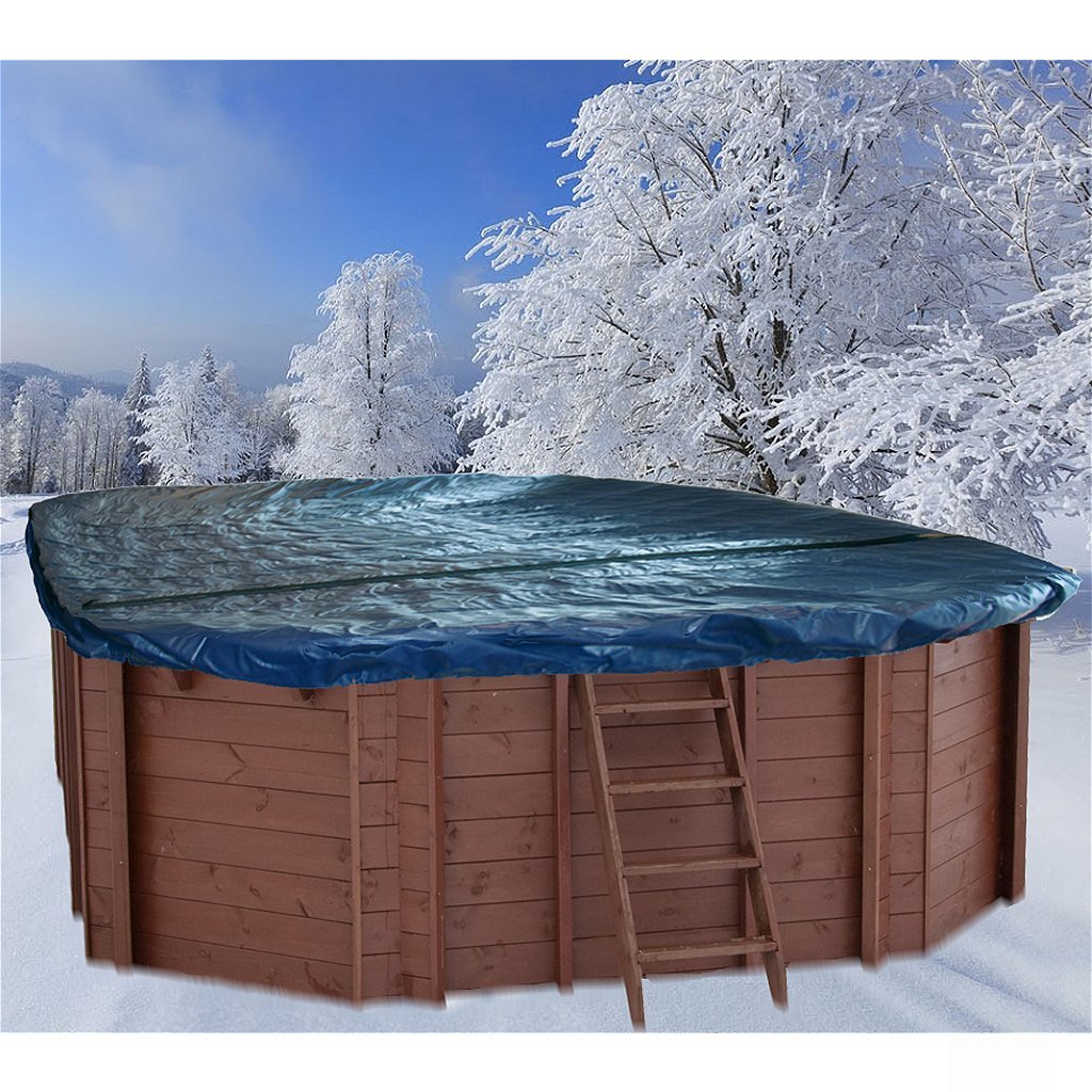 Cubierta de invierno interlínea para piscina de madera oval de 8 esquinas 840x490 cm