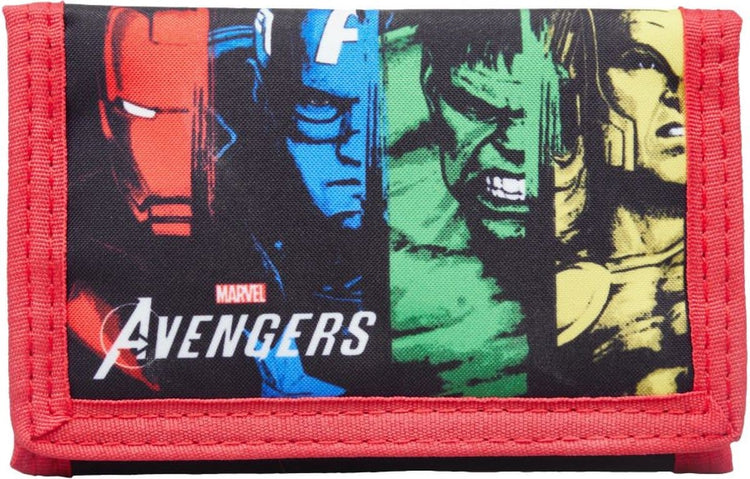Portafoglio Jim Jam Avenger rosso con cerniera e velcro